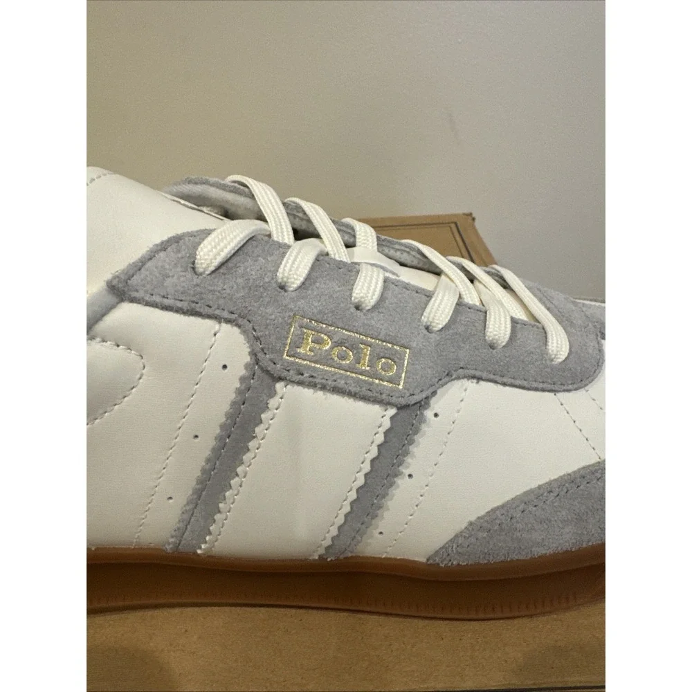 Polo‎ Ralph Lauren Heritage Aera Leather Suede Sneaker Men's 13 White Gum New